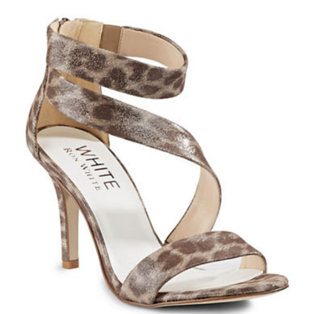 NWT Ron White Ibby Printed Suede Dress Sandals